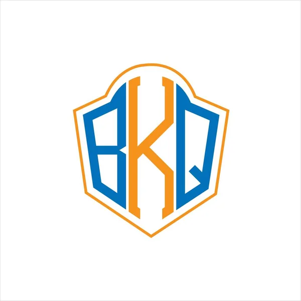 Bkq Abstract Monogram Shield Logo Design White Background Bkq Creative — Stok Vektör