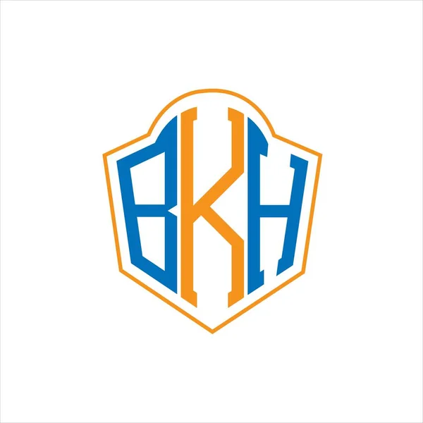 Bkh Abstract Monogram Shield Logo Design White Background Bkh Creative — Stok Vektör