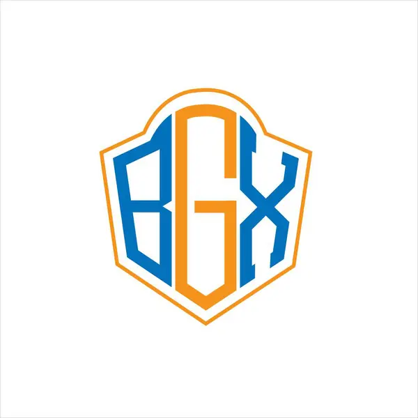 Bgx Abstract Monogram Shield Logo Design White Background Bgx Creative — Διανυσματικό Αρχείο