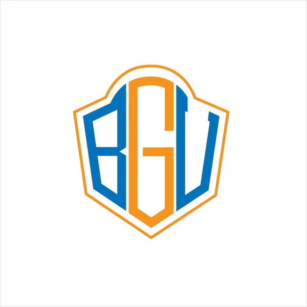 Bgu Abstract Monogram Shield Logo Design White Background Bgu Creative — Διανυσματικό Αρχείο