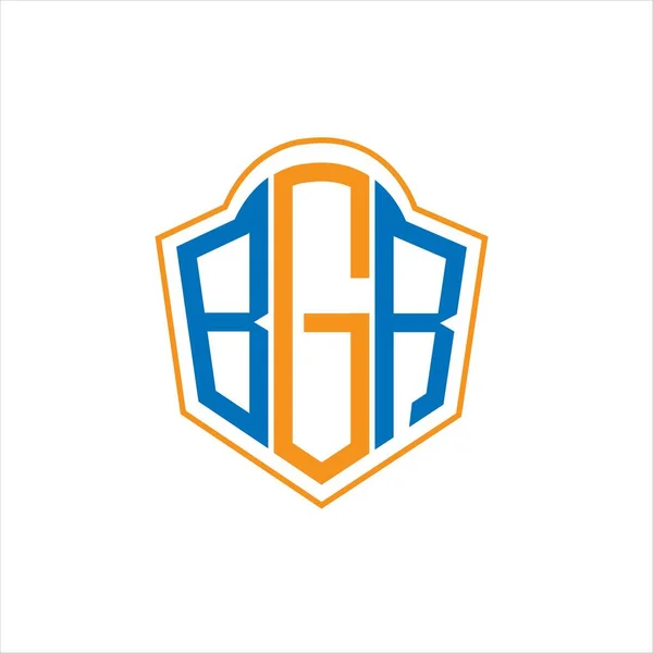 Bgr Abstract Monogram Shield Logo Design White Background Bgr Creative — Stok Vektör