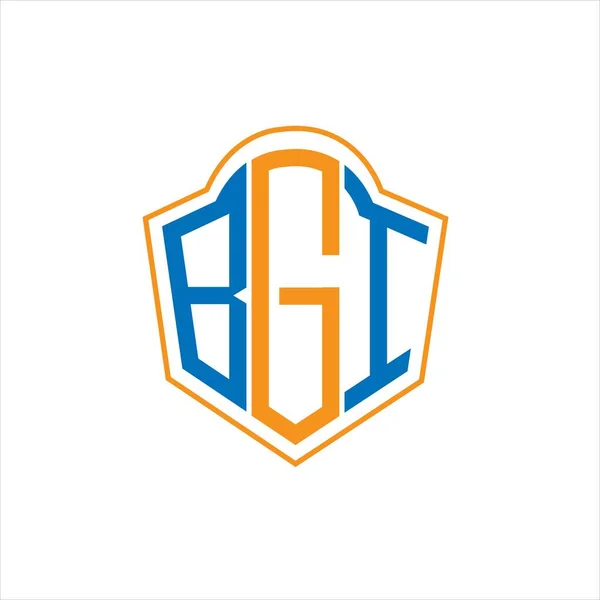 Bgi Abstract Monogram Shield Logo Design White Background Bgi Creative — Διανυσματικό Αρχείο