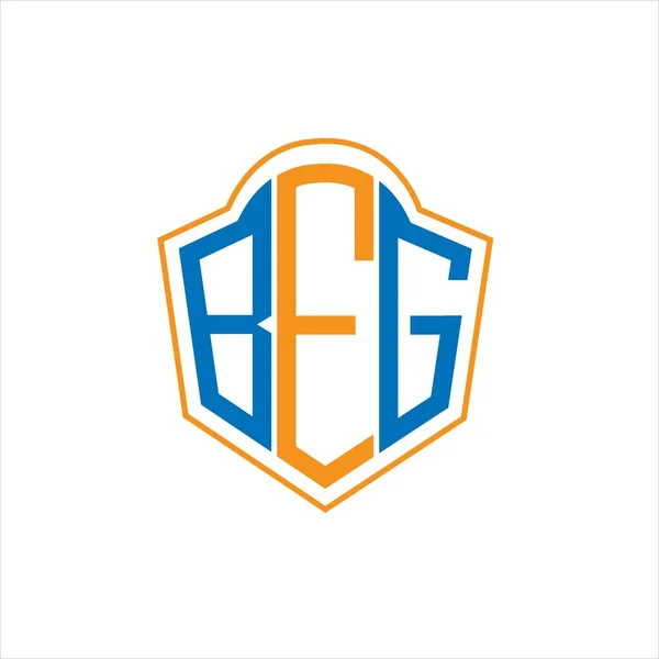 Beg Abstract Monogram Shield Logo Design White Background Beg Creative — Διανυσματικό Αρχείο