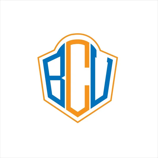 Bcu Abstract Monogram Shield Logo Design White Background Bcu Creative — Stock Vector