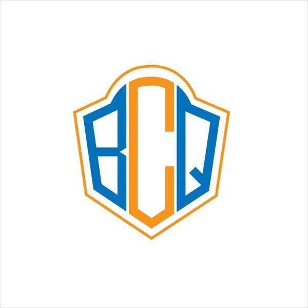 Bcq Abstract Monogram Shield Logo Design White Background Bcq Creative — Stock Vector