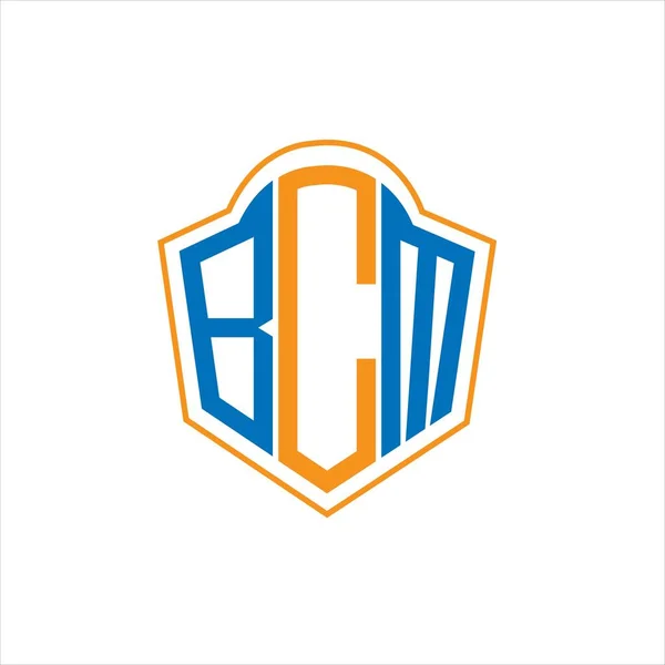 Bcm Abstract Monogram Shield Logo Design White Background Bcm Creative — Stock Vector