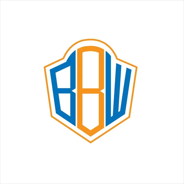 Bbw Abstract Monogram Shield Logo Design White Background Bbw Creative — Stockový vektor