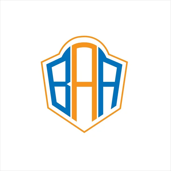 Baa Abstract Monogram Shield Logo Design White Background Baa Creative — Wektor stockowy