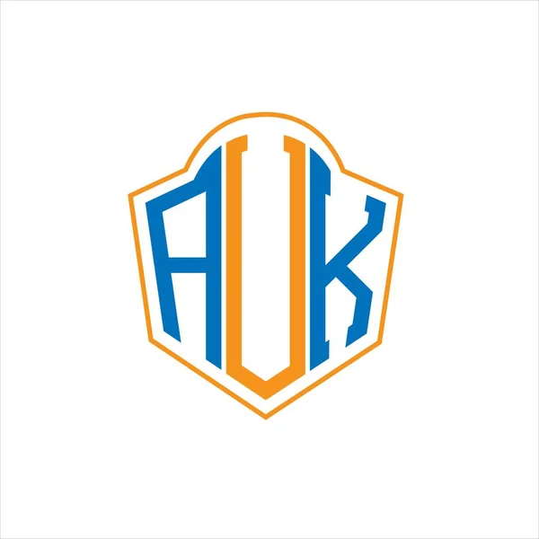Auk Abstract Monogram Shield Logo Design White Background Auk Creative — Stok Vektör