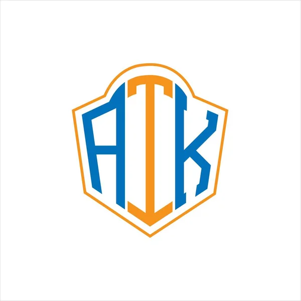 Atk Abstract Monogram Shield Logo Design White Background Atk Creative — Stok Vektör