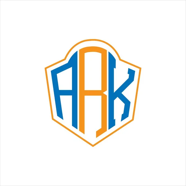 Ark Abstract Monogram Shield Logo Design White Background Ark Creative — Stok Vektör