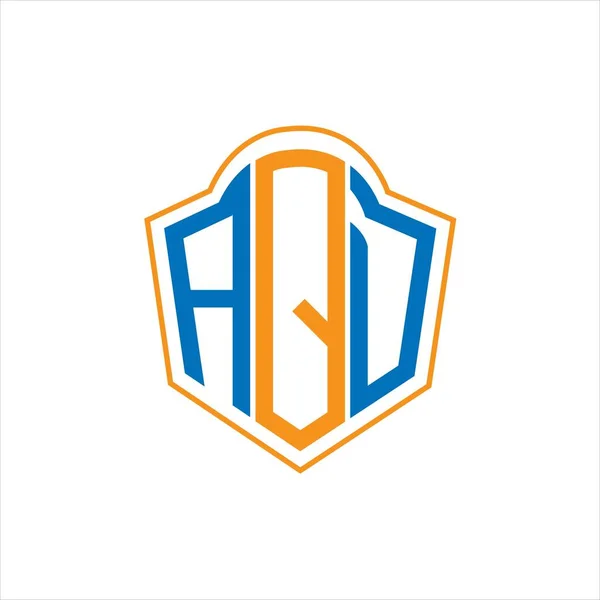 Aqd Abstract Monogram Shield Logo Design White Background Aqd Creative — Archivo Imágenes Vectoriales