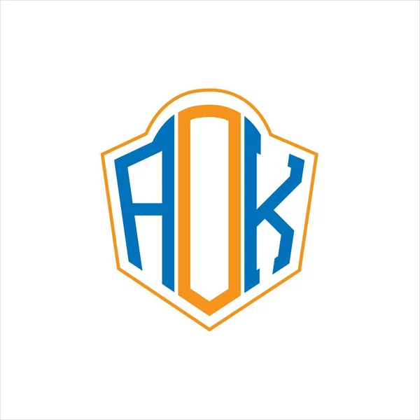 Aok Abstract Monogram Shield Logo Design White Background Aok Creative — Stok Vektör