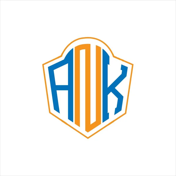 Ank Abstract Monogram Shield Logo Design White Background Ank Creative — Stok Vektör