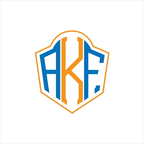 Akf Abstract Monogram Shield Logo Design White Background Akf Creative — Stok Vektör