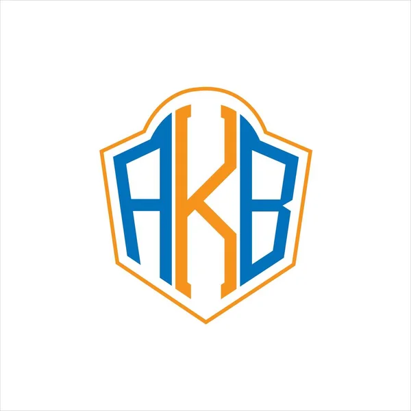 Akb Abstract Monogram Shield Logo Design White Background Akb Creative — 스톡 벡터