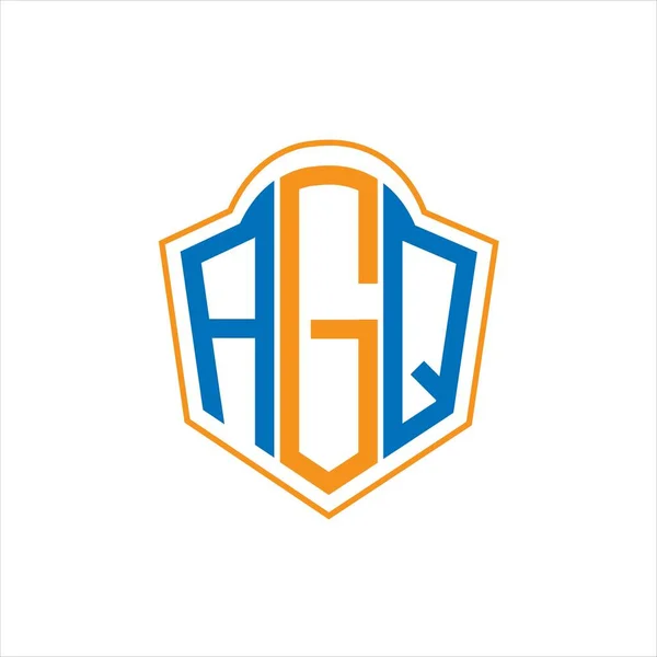 Agq Abstract Monogram Shield Logo Design White Background Agq Creative — Διανυσματικό Αρχείο