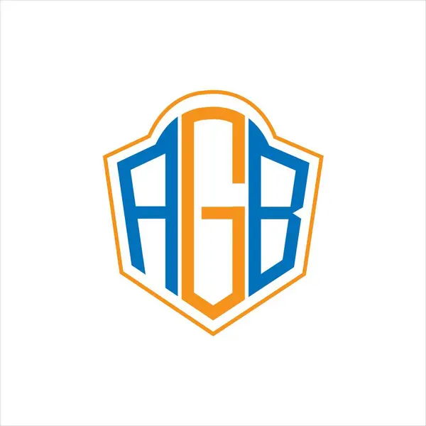 Agb Abstract Monogram Shield Logo Design White Background Agb Creative — Διανυσματικό Αρχείο