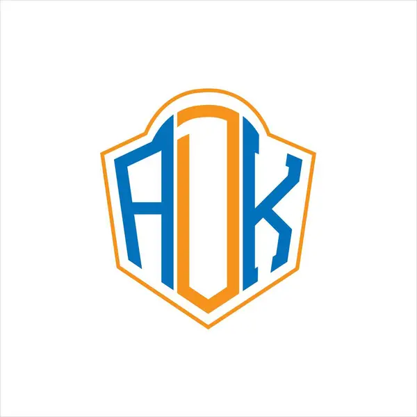 Adk Abstract Monogram Shield Logo Design White Background Adk Creative — Stok Vektör