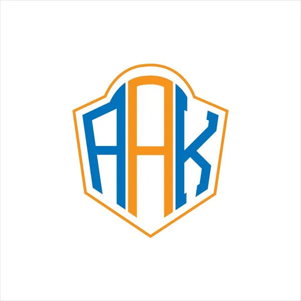 Aak Abstract Monogram Shield Logo Design White Background Aak Creative — Stok Vektör