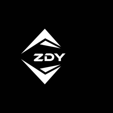 ZDY abstract monogram shield logo design on black background. ZDY creative initials letter logo.	