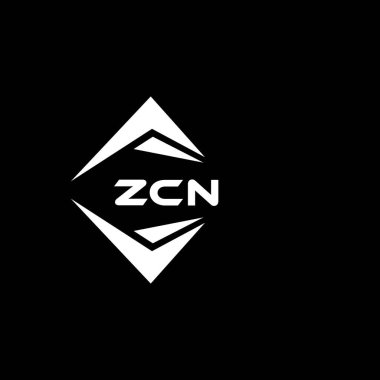 ZCN abstract monogram shield logo design on black background. ZCN creative initials letter logo.	