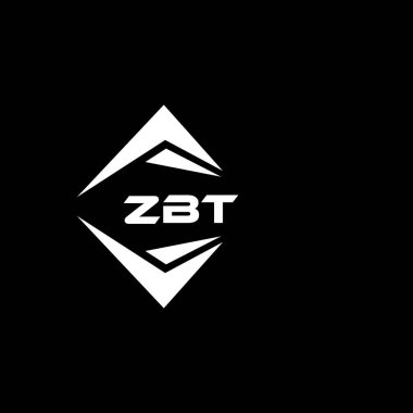 ZBT abstract monogram shield logo design on black background. ZBT creative initials letter logo.	