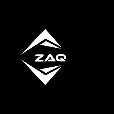 ZAQ abstract monogram shield logo design on black background. ZAQ creative initials letter logo.	