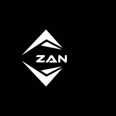 ZAN abstract monogram shield logo design on black background. ZAN creative initials letter logo.	