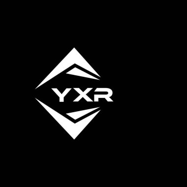YXR abstract monogram shield logo design on black background. YXR creative initials letter logo.	