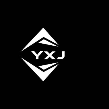 YXJ abstract monogram shield logo design on black background. YXJ creative initials letter logo.	