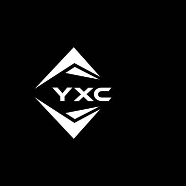 YXC abstract monogram shield logo design on black background. YXC creative initials letter logo.	