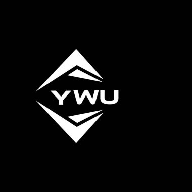 YWU abstract monogram shield logo design on black background. YWU creative initials letter logo.	