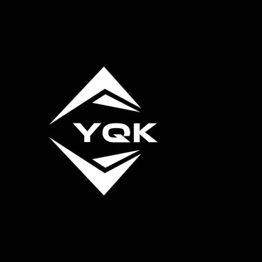 YQK abstract monogram shield logo design on black background. YQK creative initials letter logo.	