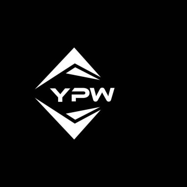 YPW abstract monogram shield logo design on black background. YPW creative initials letter logo.	