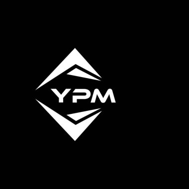 YPM abstract monogram shield logo design on black background. YPM creative initials letter logo.	