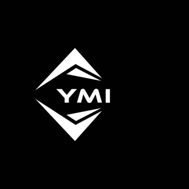 YMI abstract monogram shield logo design on black background. YMI creative initials letter logo.	