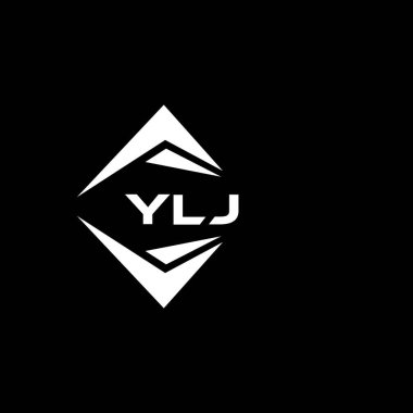 YLJ abstract monogram shield logo design on black background. YLJ creative initials letter logo.	