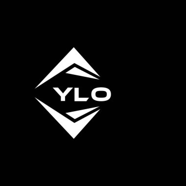 YLO abstract monogram shield logo design on black background. YLO creative initials letter logo.	