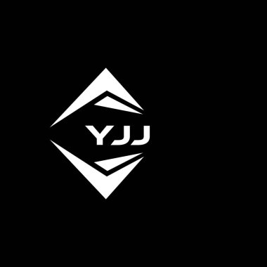 YJJ abstract monogram shield logo design on black background. YJJ creative initials letter logo.	