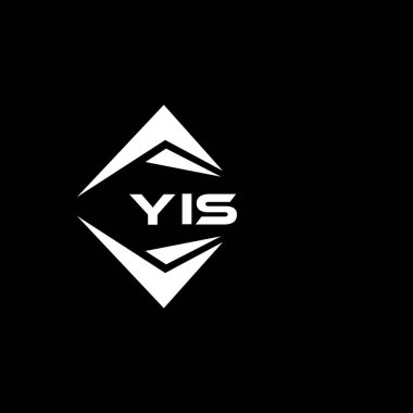 YIS abstract monogram shield logo design on black background. YIS creative initials letter logo.	