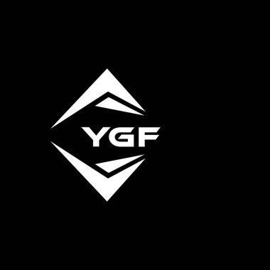 YGF abstract monogram shield logo design on black background. YGF creative initials letter logo.	