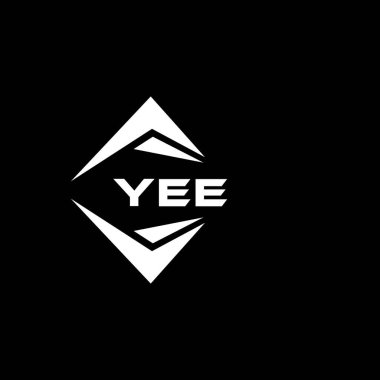 YEE abstract monogram shield logo design on black background. YEE creative initials letter logo.	