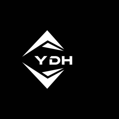 YDH abstract monogram shield logo design on black background. YDH creative initials letter logo.	