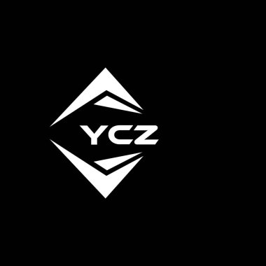 YCZ abstract monogram shield logo design on black background. YCZ creative initials letter logo.	