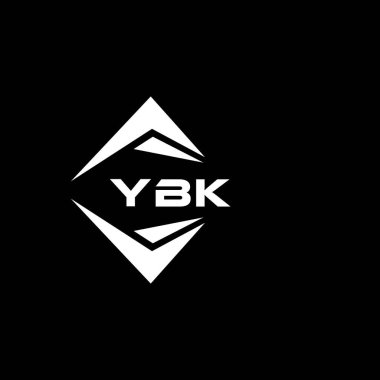 YBK abstract monogram shield logo design on black background. YBK creative initials letter logo.	