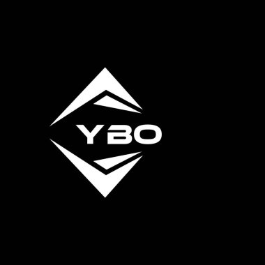 YBO abstract monogram shield logo design on black background. YBO creative initials letter logo.	