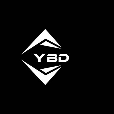 YBD abstract monogram shield logo design on black background. YBD creative initials letter logo.	