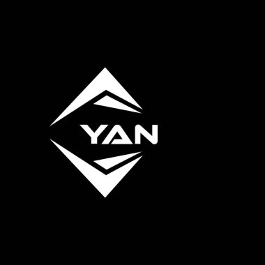 YAN abstract monogram shield logo design on black background. YAN creative initials letter logo.	