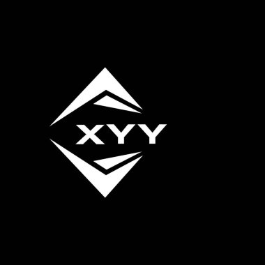 XYY abstract monogram shield logo design on black background. XYY creative initials letter logo.	